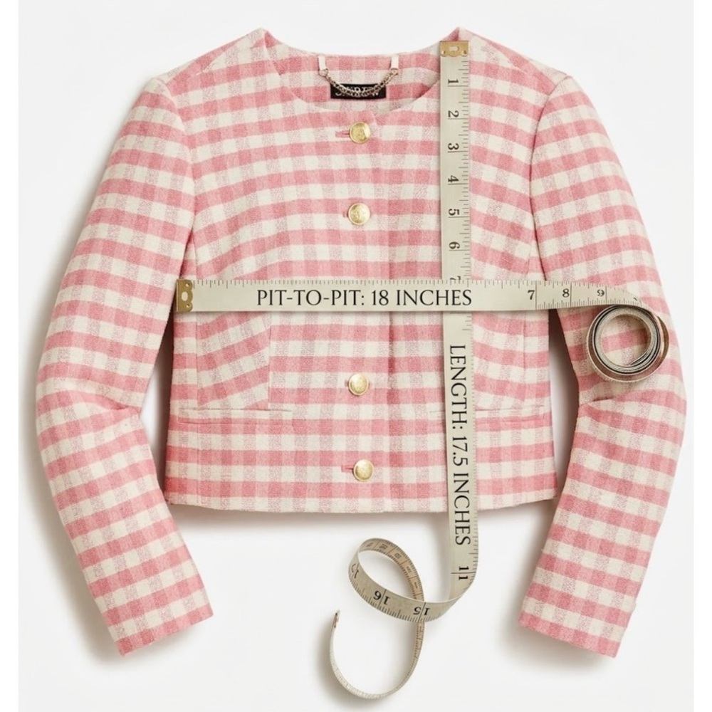 J.Crew Louisa Lady Jacket in Gingham Terry Tweed - Size 4 - Picture 11 of 11